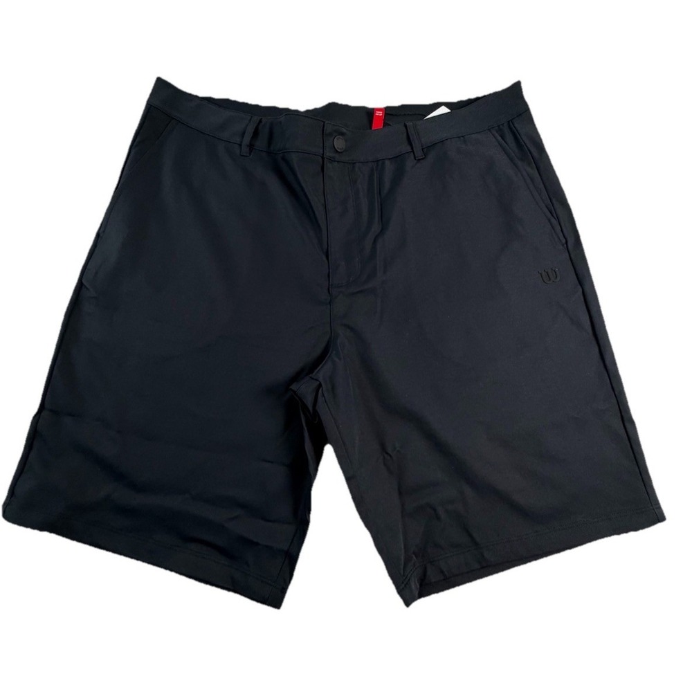 Men's Wilson Tennis Shorts Size 38‎ Solid Black NWT
